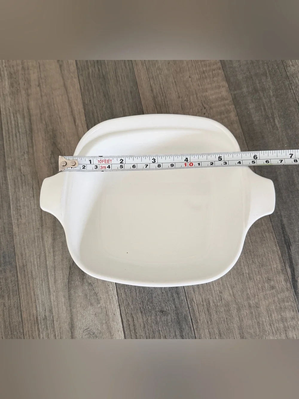 Corningware White Casserole Dish with Blue Floral Motif